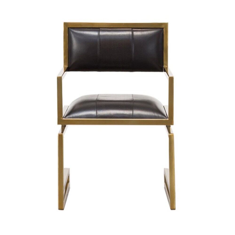 Earlene Leather Armchair - 22"L x 22"W x 30.25"H