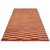 Earnesti Rust/Beige Hand-Woven Kilim Wool Rug - 6'5 x 9'10 - 6'5" x 9'10" - 6'5" x 9'10"