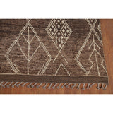 Earth Tone Brown Moroccan Area Rug Hand-Knotted Wool Carpet - 8'10" x 12'3"