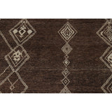 Earth Tone Brown Moroccan Area Rug Hand-Knotted Wool Carpet - 8'10" x 12'3"