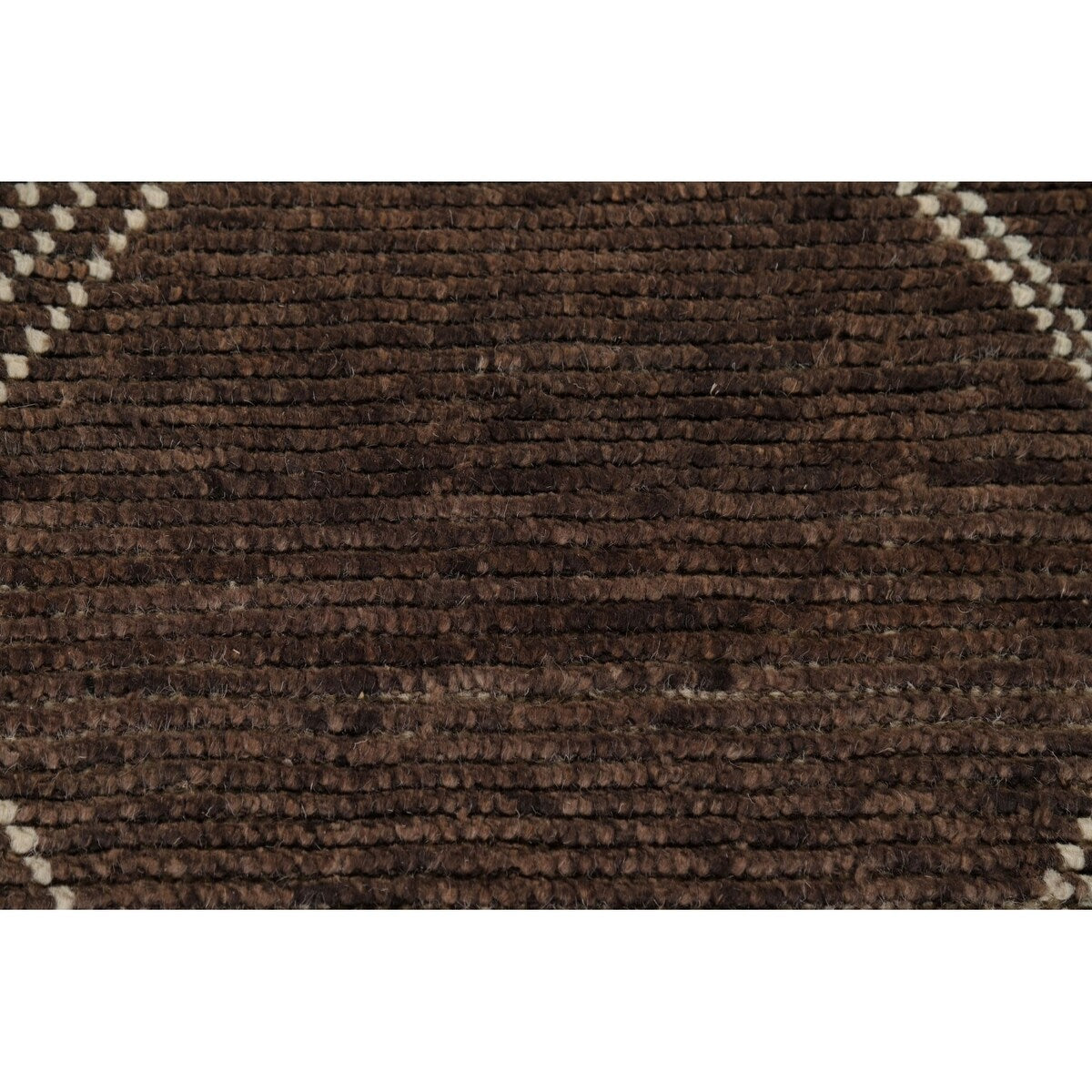 Earth Tone Brown Moroccan Area Rug Hand-Knotted Wool Carpet - 8'10" x 12'3"