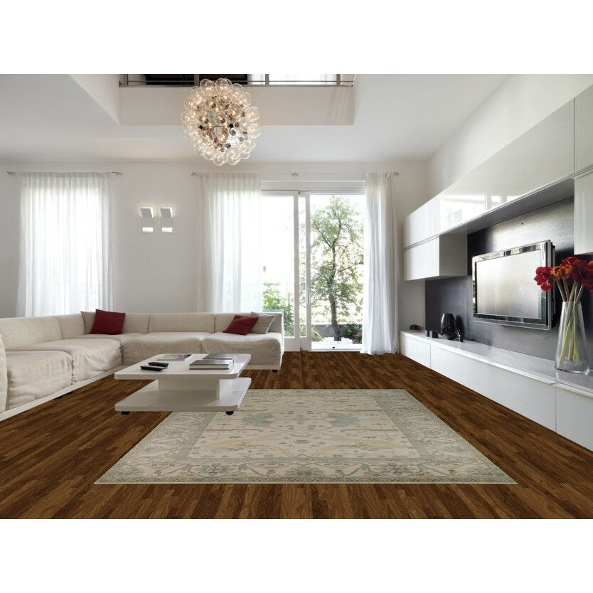 Earth Tone Oushak Indian Area Rug Bedroom Handmade Wool Carpet - 9'0" x 12'0"