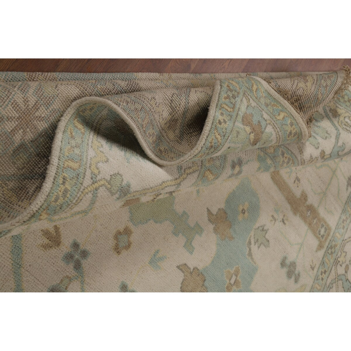 Earth Tone Oushak Indian Area Rug Bedroom Handmade Wool Carpet - 9'0" x 12'0"