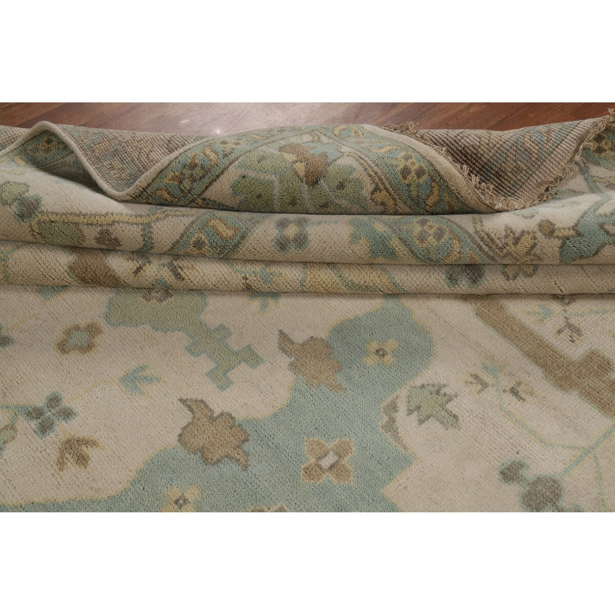 Earth Tone Oushak Indian Area Rug Bedroom Handmade Wool Carpet - 9'0" x 12'0"