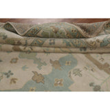 Earth Tone Oushak Indian Area Rug Bedroom Handmade Wool Carpet - 9'0" x 12'0"