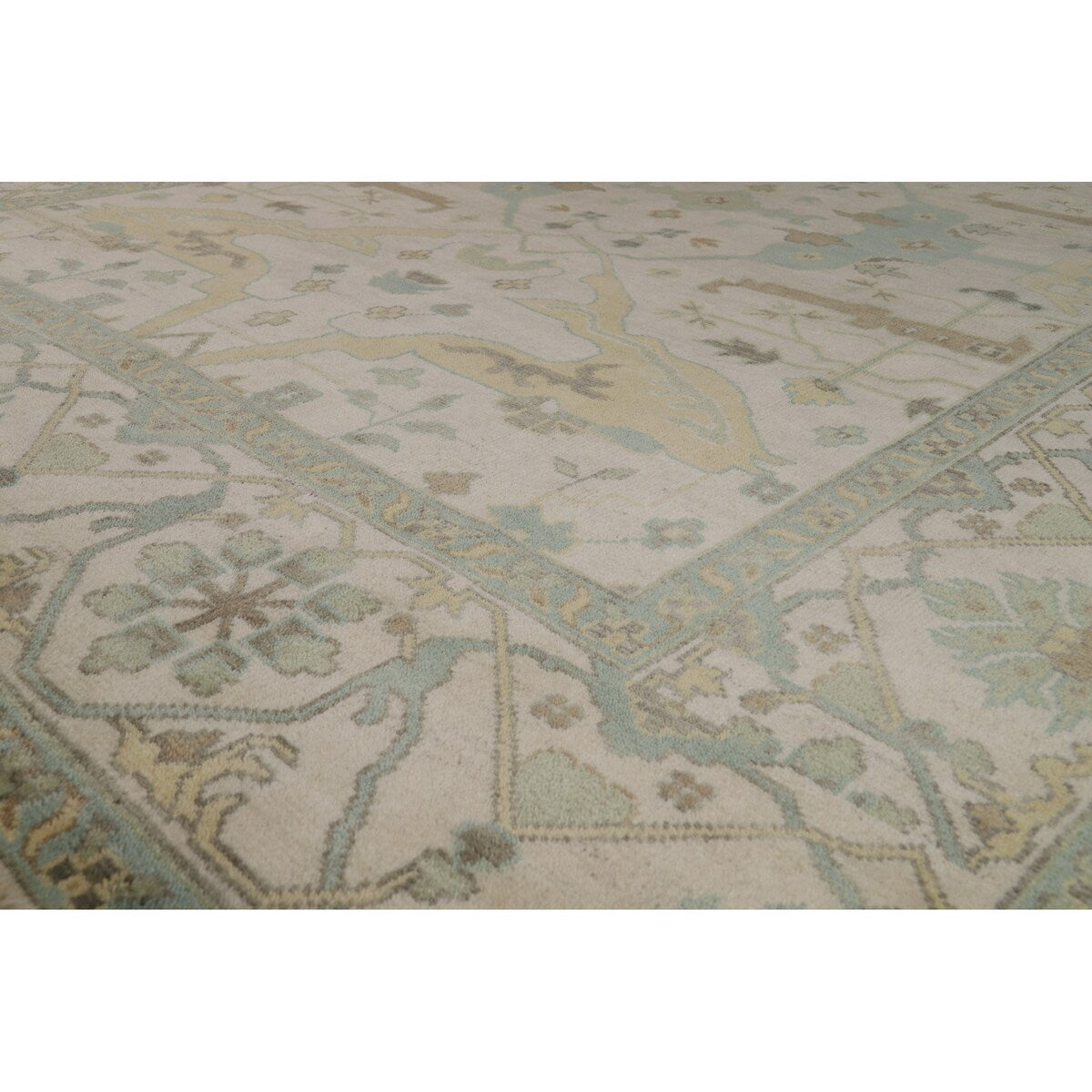 Earth Tone Oushak Indian Area Rug Bedroom Handmade Wool Carpet - 9'0" x 12'0"