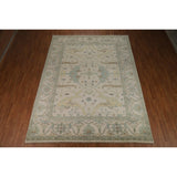 Earth Tone Oushak Indian Area Rug Bedroom Handmade Wool Carpet - 9'0" x 12'0"