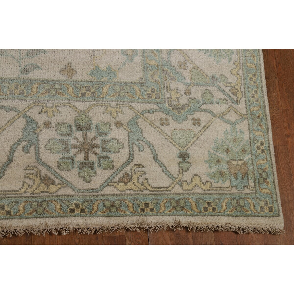 Earth Tone Oushak Indian Area Rug Bedroom Handmade Wool Carpet - 9'0" x 12'0"