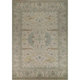 Earth Tone Oushak Indian Area Rug Bedroom Handmade Wool Carpet - 9'0" x 12'0"