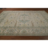 Earth Tone Oushak Indian Area Rug Bedroom Handmade Wool Carpet - 9'0" x 12'0"