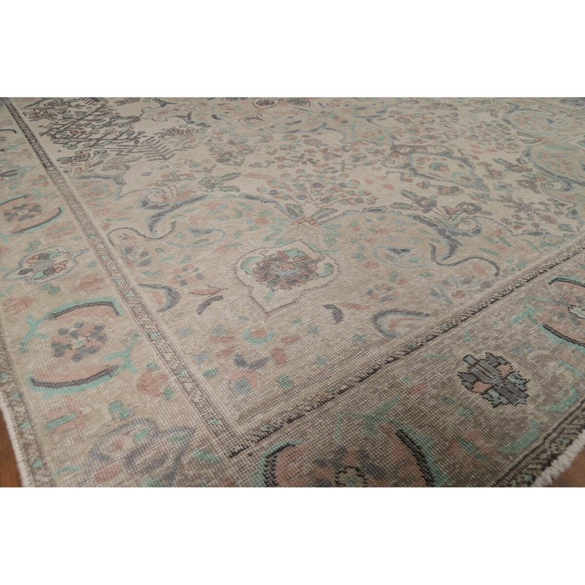 Earth Tone Tabriz Persian Area Rug Hand-Knotted Wool Carpet - 7'7"x 10'4"