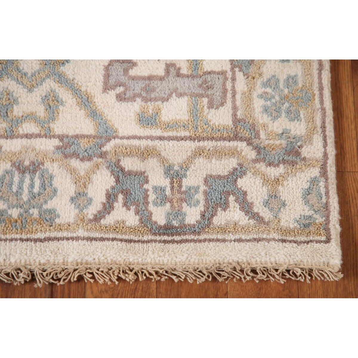 Earth Tone Transitional Oushak Runner Rug Hand-Knotted Wool Carpet - 2'7"x 11'10"