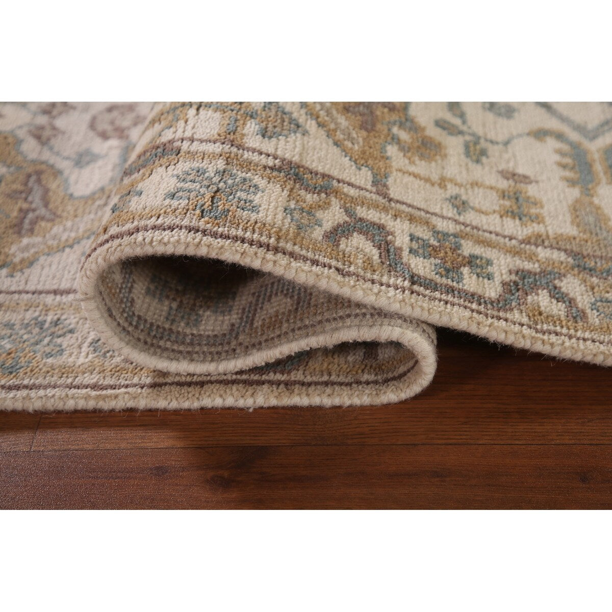 Earth Tone Transitional Oushak Runner Rug Hand-Knotted Wool Carpet - 2'7"x 11'10"