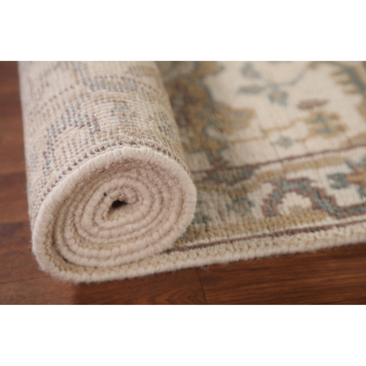 Earth Tone Transitional Oushak Runner Rug Hand-Knotted Wool Carpet - 2'7"x 11'10"