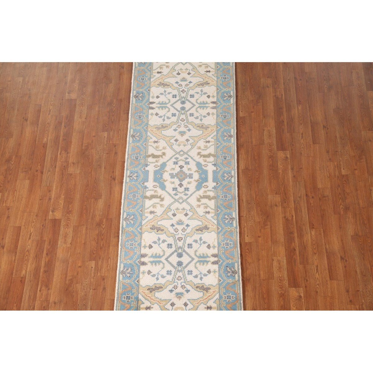 Earth Tone Transitional Oushak Runner Rug Handmade Wool Carpet - 2'6"x 7'10"