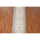Earth Tone Transitional Oushak Runner Rug Handmade Wool Carpet - 2'6"x 7'10"