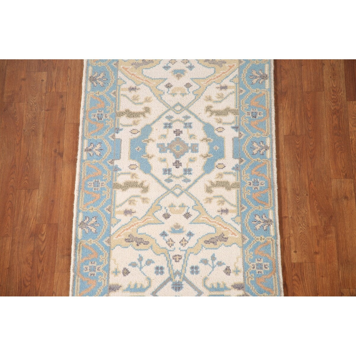 Earth Tone Transitional Oushak Runner Rug Handmade Wool Carpet - 2'6"x 7'10"