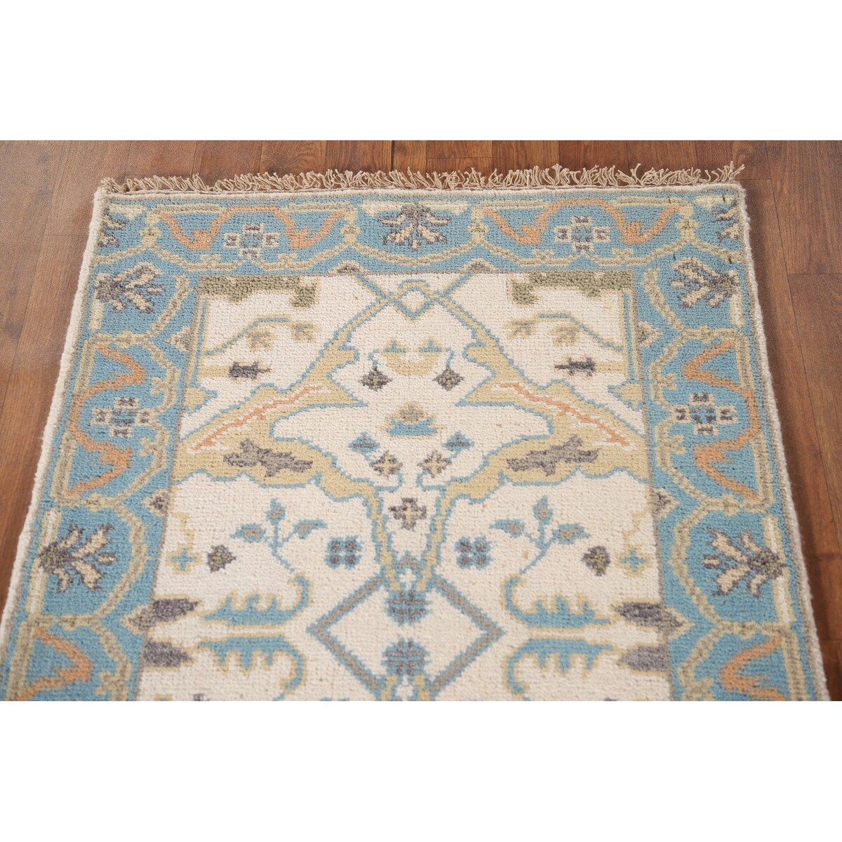Earth Tone Transitional Oushak Runner Rug Handmade Wool Carpet - 2'6"x 7'10"