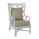 White Rattan Wingback Chair by East at Main - 25" W x 31.5" D x 44" H