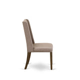 East West Furniture 11 Piece Dining Table Set Includes a Table and 10 Linen Fabric Chairs(Finish Options)