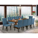 East West Furniture 11 Piece Dining Table Set Includes a Table and 10 Linen Fabric Chairs(Finish Options)
