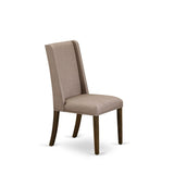East West Furniture 11 Piece Dining Table Set Includes a Table and 10 Linen Fabric Chairs(Finish Options)