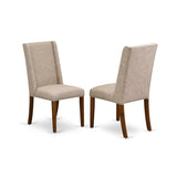 East West Furniture 11 Piece Dining Table Set Includes a Table and 10 Linen Fabric Chairs(Finish Options)