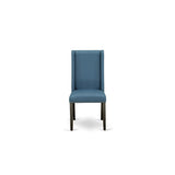 East West Furniture 11 Piece Dining Table Set Includes a Table and 10 Linen Fabric Chairs(Finish Options)