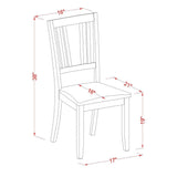 East West Furniture 3 Piece Dining Set- a Dining Table with Pedestal and 2 Chairs, Mahogany(Seat Type Options)