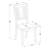 East West Furniture 3 Piece Dining Set- a Dining Table with Pedestal and 2 Chairs, Mahogany(Seat Type Options)