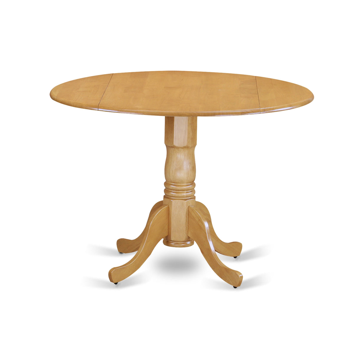 East West Furniture 3 Piece Dining Set- a Round Dining Room Table and 2 Chairs, Oak(Seat Type Options)