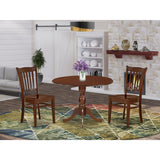 East West Furniture 3 Piece Kitchen Table Set Contains a Round Dining Room Table and 2 Dining Chairs,(Finish Options)