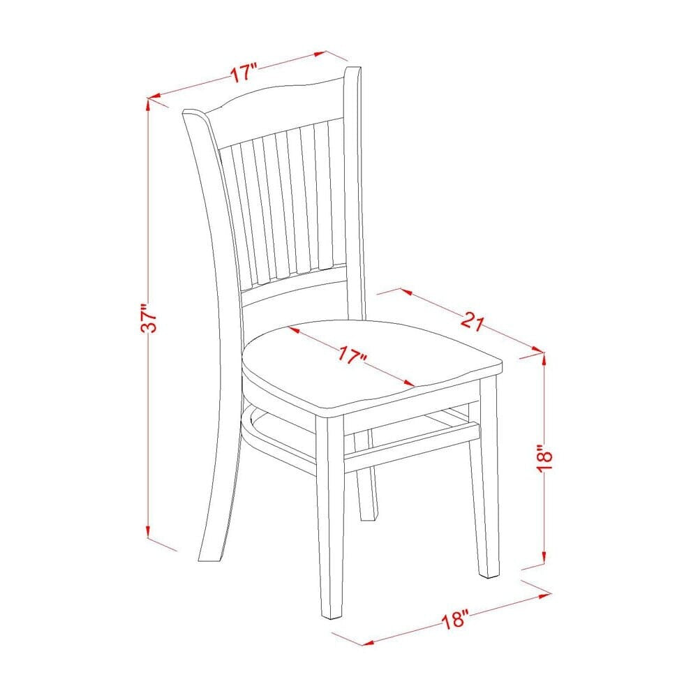 East West Furniture 3 Piece Kitchen Table Set Contains a Round Dining Room Table and 2 Dining Chairs,(Finish Options)