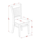 East West Furniture 3 Piece Kitchen Table Set Contains a Round Dining Room Table and 2 Dining Chairs,(Finish Options)