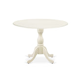 East West Furniture 3 Piece Kitchen Table Set Contains a Round Dining Room Table and 2 Dining Chairs,(Finish Options)