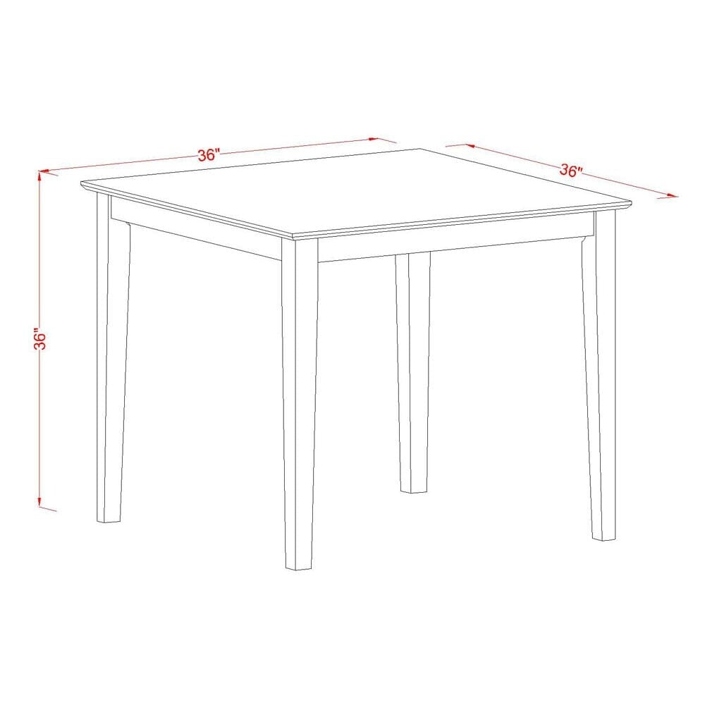 East West Furniture 5 Piece Counter Height Dining Table Set- a Square Table and 4 Dining Chairs, 36x36 Inch, Buttermilk & Cherry