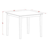 East West Furniture 5 Piece Counter Height Dining Table Set- a Square Table and 4 Dining Chairs, 36x36 Inch, Buttermilk & Cherry