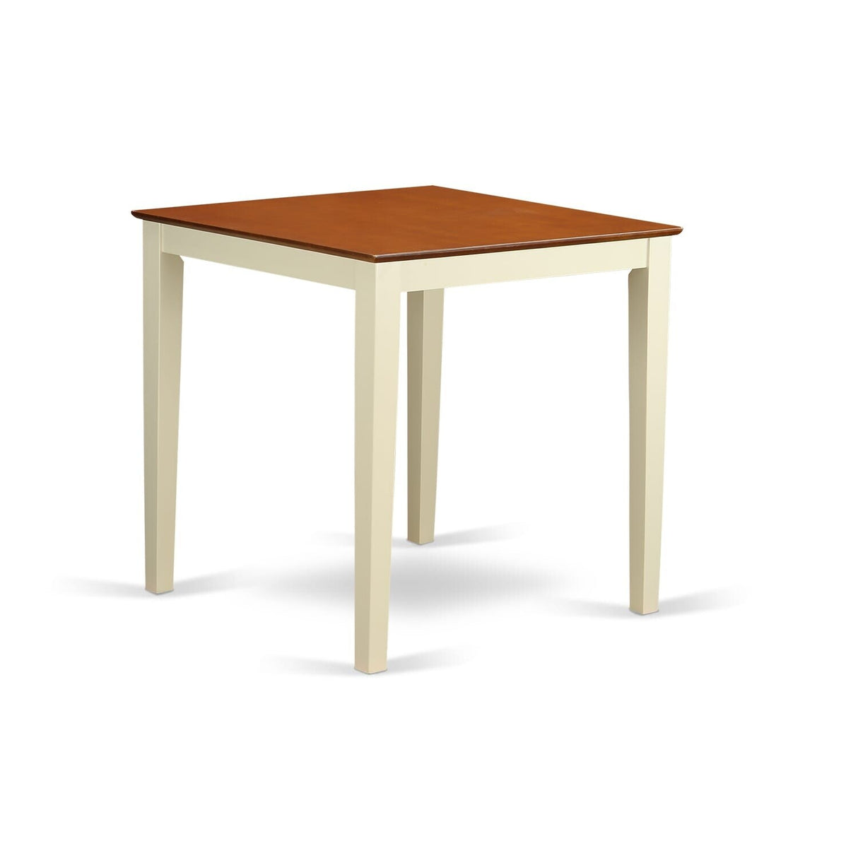 East West Furniture 5 Piece Counter Height Dining Table Set- a Square Table and 4 Dining Chairs, 36x36 Inch, Buttermilk & Cherry