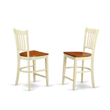 East West Furniture 5 Piece Counter Height Dining Table Set- a Square Table and 4 Dining Chairs, 36x36 Inch, Buttermilk & Cherry