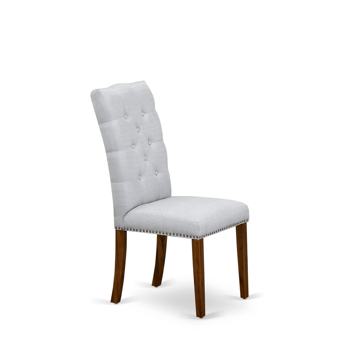 East West Furniture 5 Piece Dining Set- a Round Dining Table with Pedestal and 4 Linen Fabric Kitchen Chairs, (Finish Options)