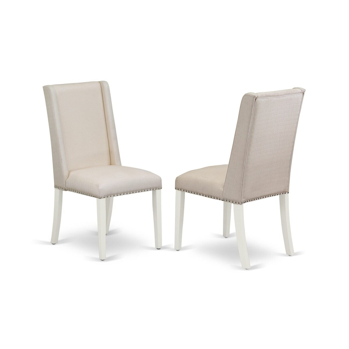 East West Furniture 5 Piece Dining Table Set- a Wooden Table and 4 Linen Fabric Parson Chairs(Finish Options)
