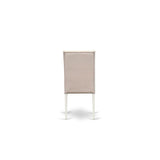 East West Furniture 5 Piece Dining Table Set- a Wooden Table and 4 Linen Fabric Parson Chairs(Finish Options)