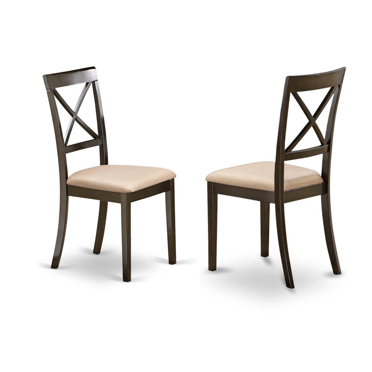 East West Furniture 5 Piece Kitchen Table Set- A Round Dining Room Table and Dining Chairs, Cappuccino (Seat Type Option)