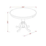 East West Furniture 5 Piece Kitchen Table Set- A Round Dining Room Table and Dining Chairs, Cappuccino (Seat Type Option)