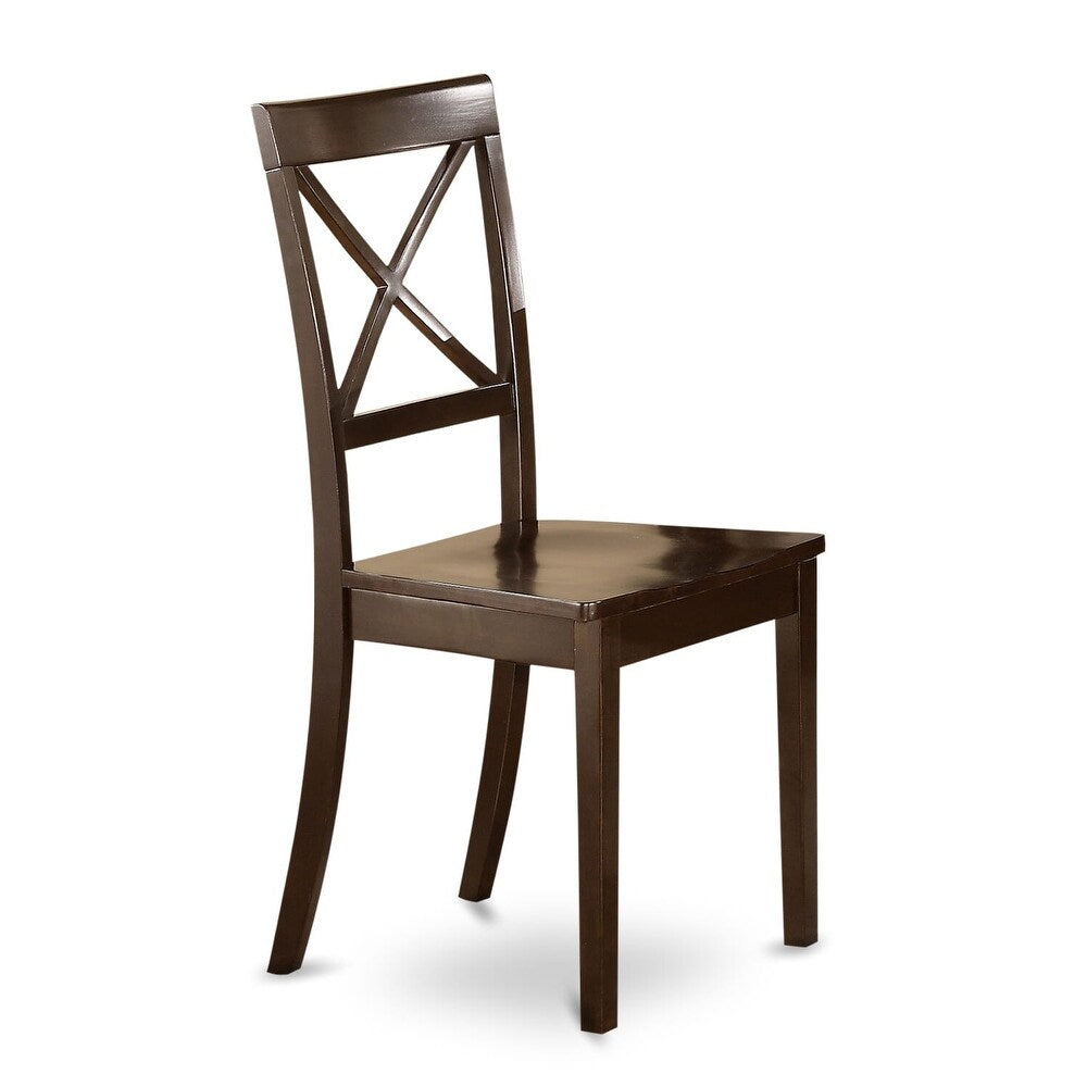 East West Furniture 5 Piece Kitchen Table Set- A Round Dining Room Table and Dining Chairs, Cappuccino (Seat Type Option)