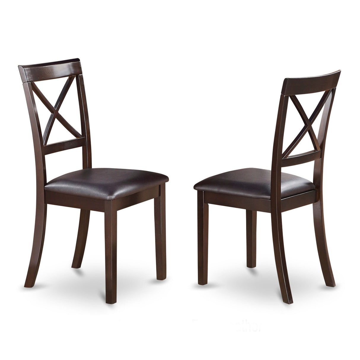 East West Furniture 5 Piece Kitchen Table Set- A Round Dining Room Table and Dining Chairs, Cappuccino (Seat Type Option)