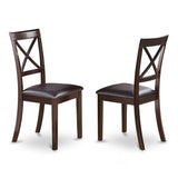 East West Furniture 5 Piece Kitchen Table Set- A Round Dining Room Table and Dining Chairs, Cappuccino (Seat Type Option)