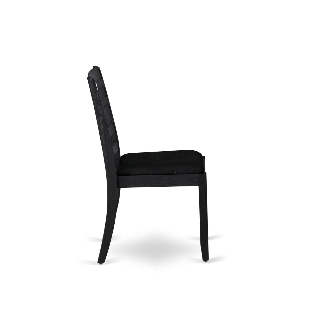 East West Furniture Dining Set Includes a Round Table and Stackable Kitchen Chairs, Black (Pieces & Seat Type Options)