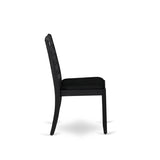 East West Furniture Dining Set Includes a Round Table and Stackable Kitchen Chairs, Black (Pieces & Seat Type Options)