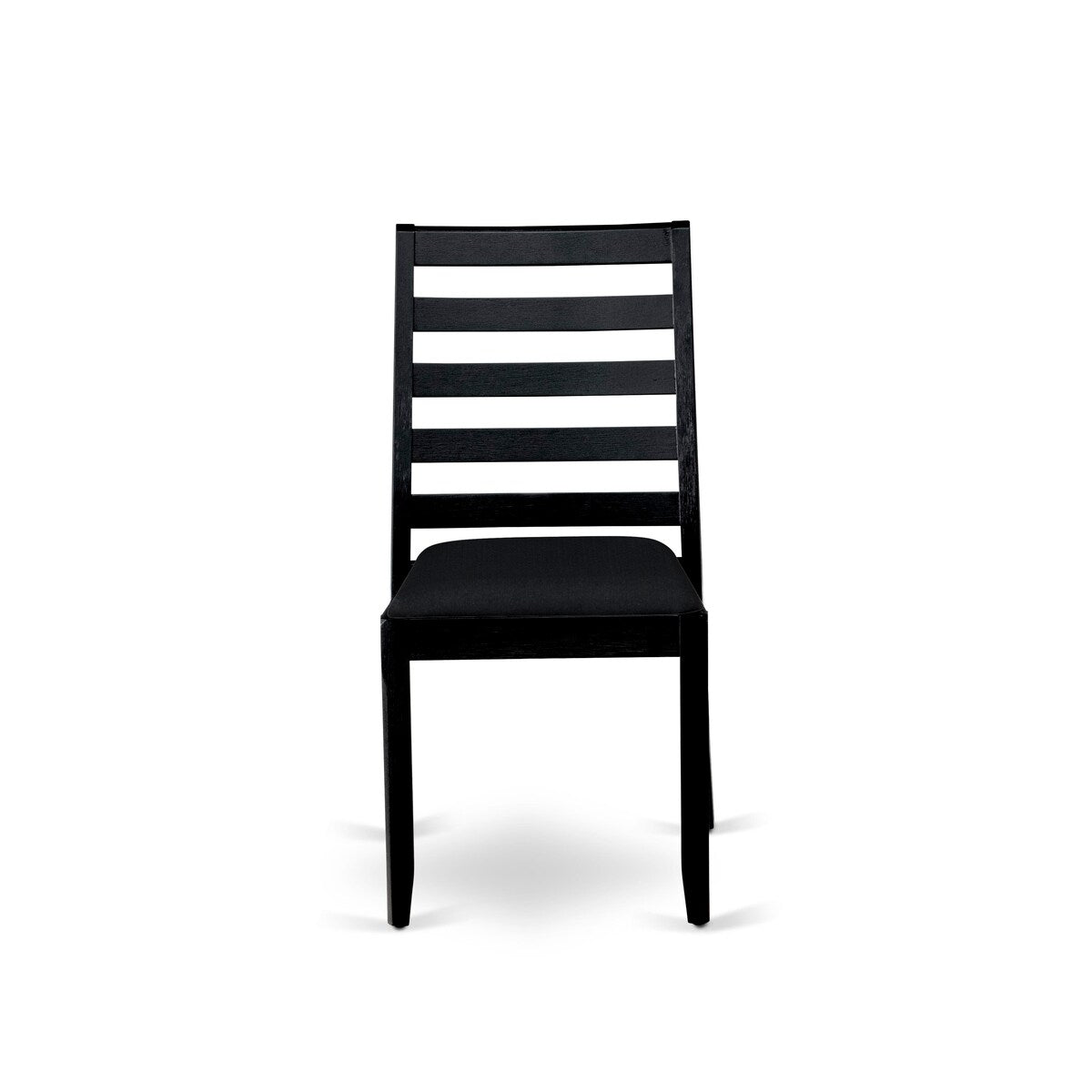 East West Furniture Dining Set Includes a Round Table and Stackable Kitchen Chairs, Black (Pieces & Seat Type Options)